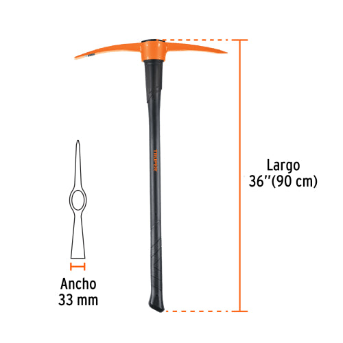 Zapapico con mango de fibra de vidrio, 5 lbs, 36" - Resistente